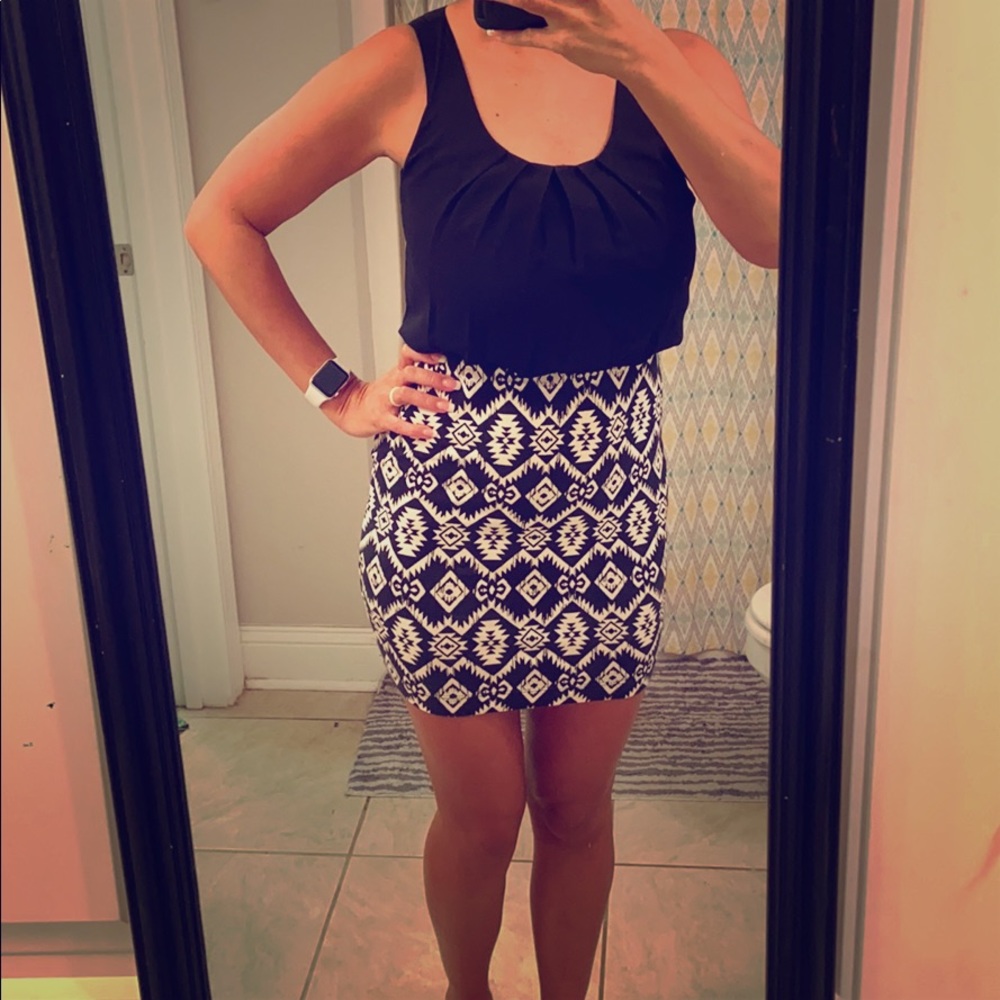 Black and white party dress